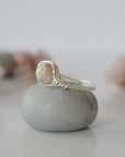 Simple Birthstone Ring - Peruvian Opal