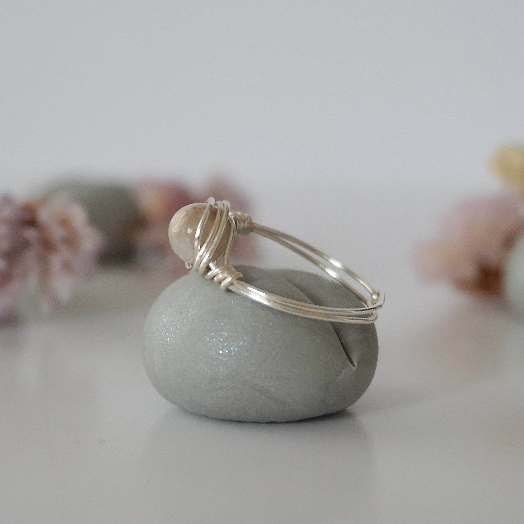 Simple Birthstone Ring - Peruvian Opal