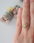 Simple Birthstone Ring - Peruvian Opal