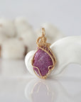Pink Ruby Pendant  - 14k Gold Filled Necklace