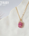 Huggie Charm Necklace - Gold Filled - Choose Your Birthstone DesignsbyNatureGems