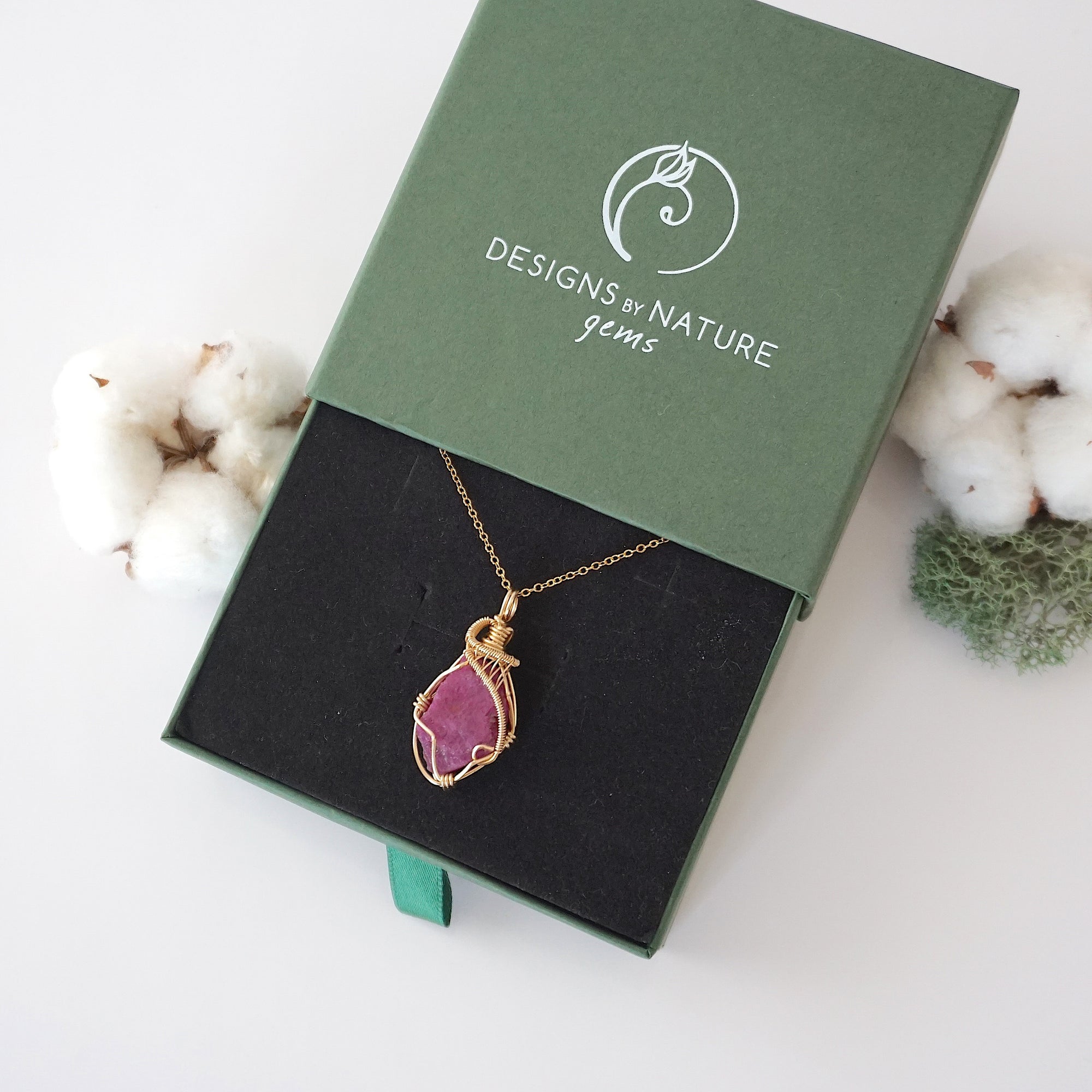 Pink Ruby Pendant  - 14k Gold Filled Necklace