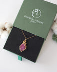 Pink Ruby Pendant  - 14k Gold Filled Necklace