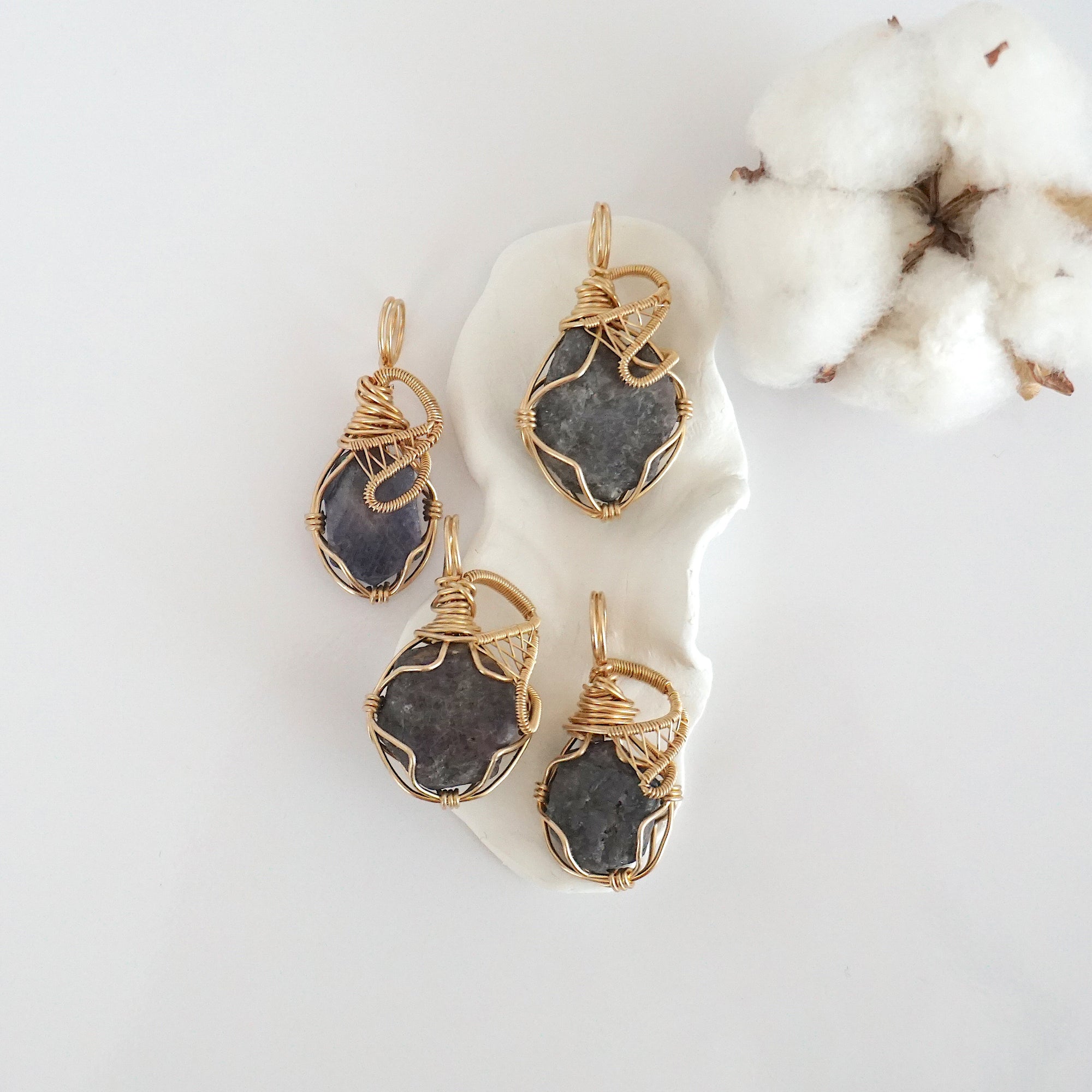 Raw Sapphire Pendant - 14k Gold Filled Necklace