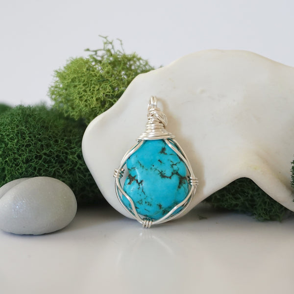 Simple Birthstone Necklace - Turquoise Crystal