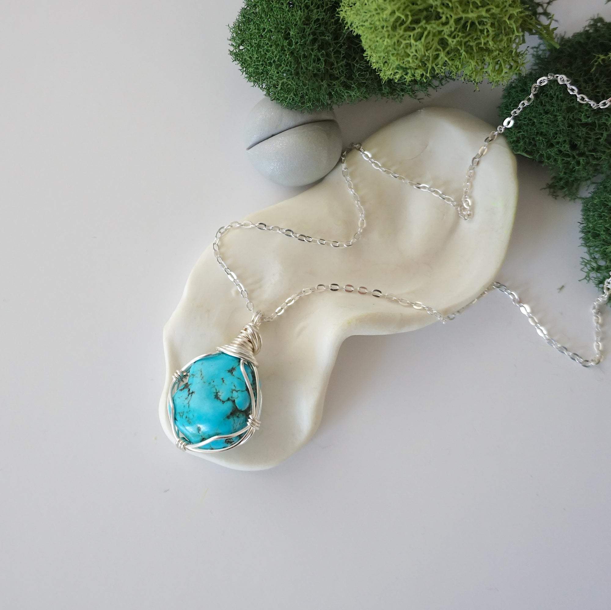 Simple Birthstone Necklace - Turquoise Crystal