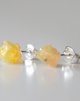 Yellow Fire Opal Stud Earrings