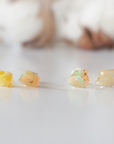 Yellow Fire Opal Stud Earrings