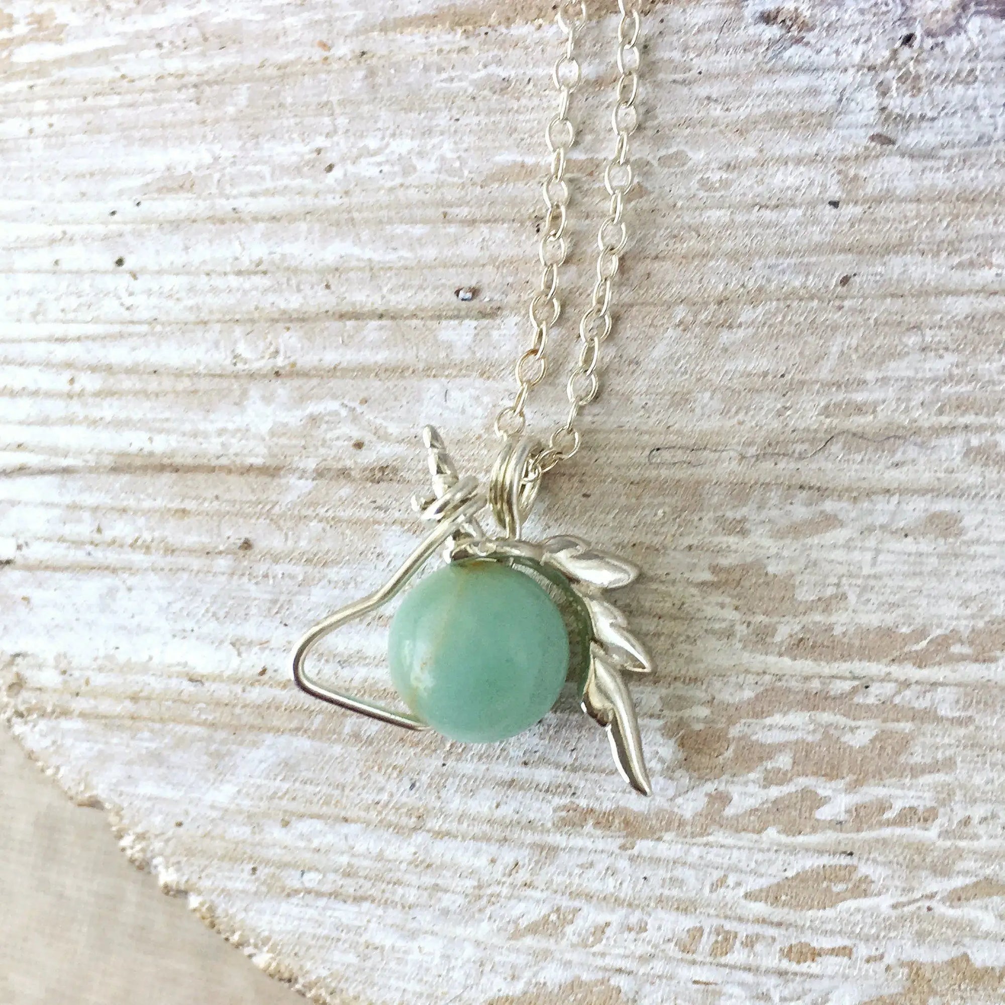 Amazonite Crystal Unicorn Charm Necklace - Italian Sterling Silver DesignsbyNatureGems