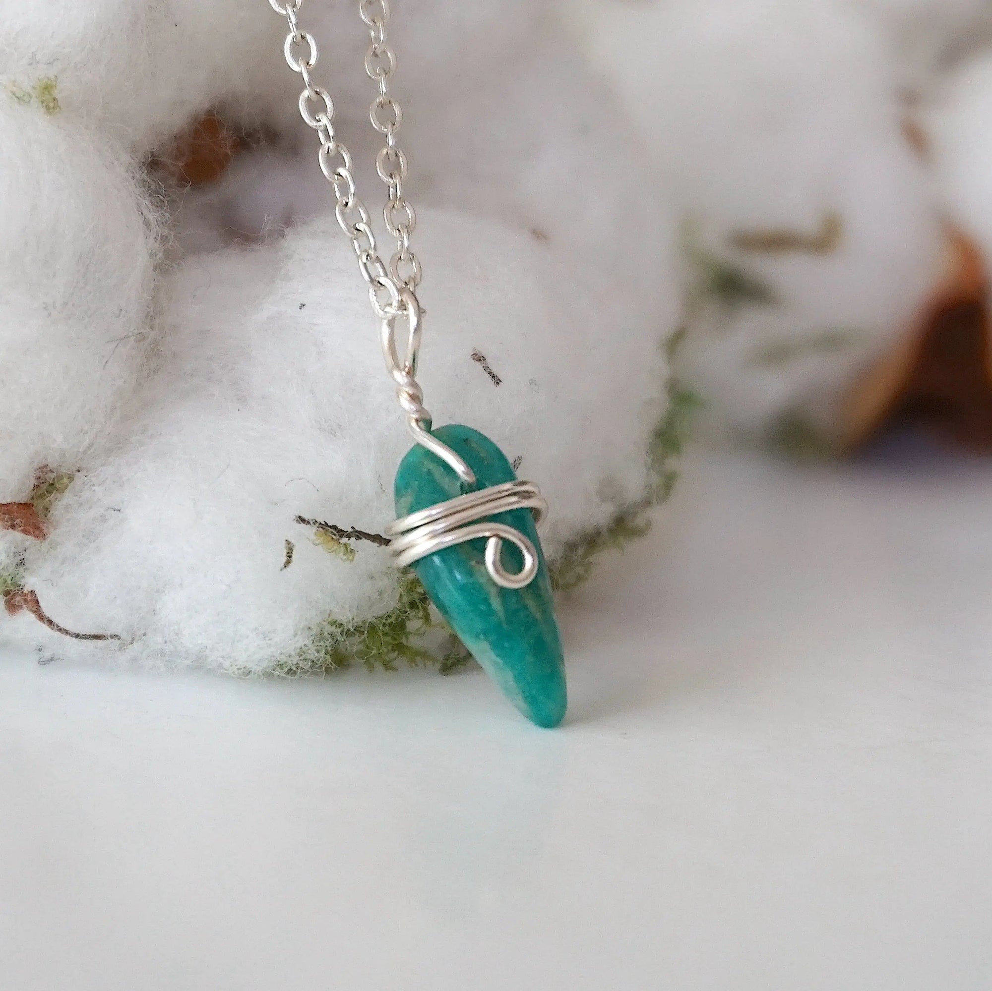 Amazonite Healing Crystal Charm Necklace DesignsbyNatureGems