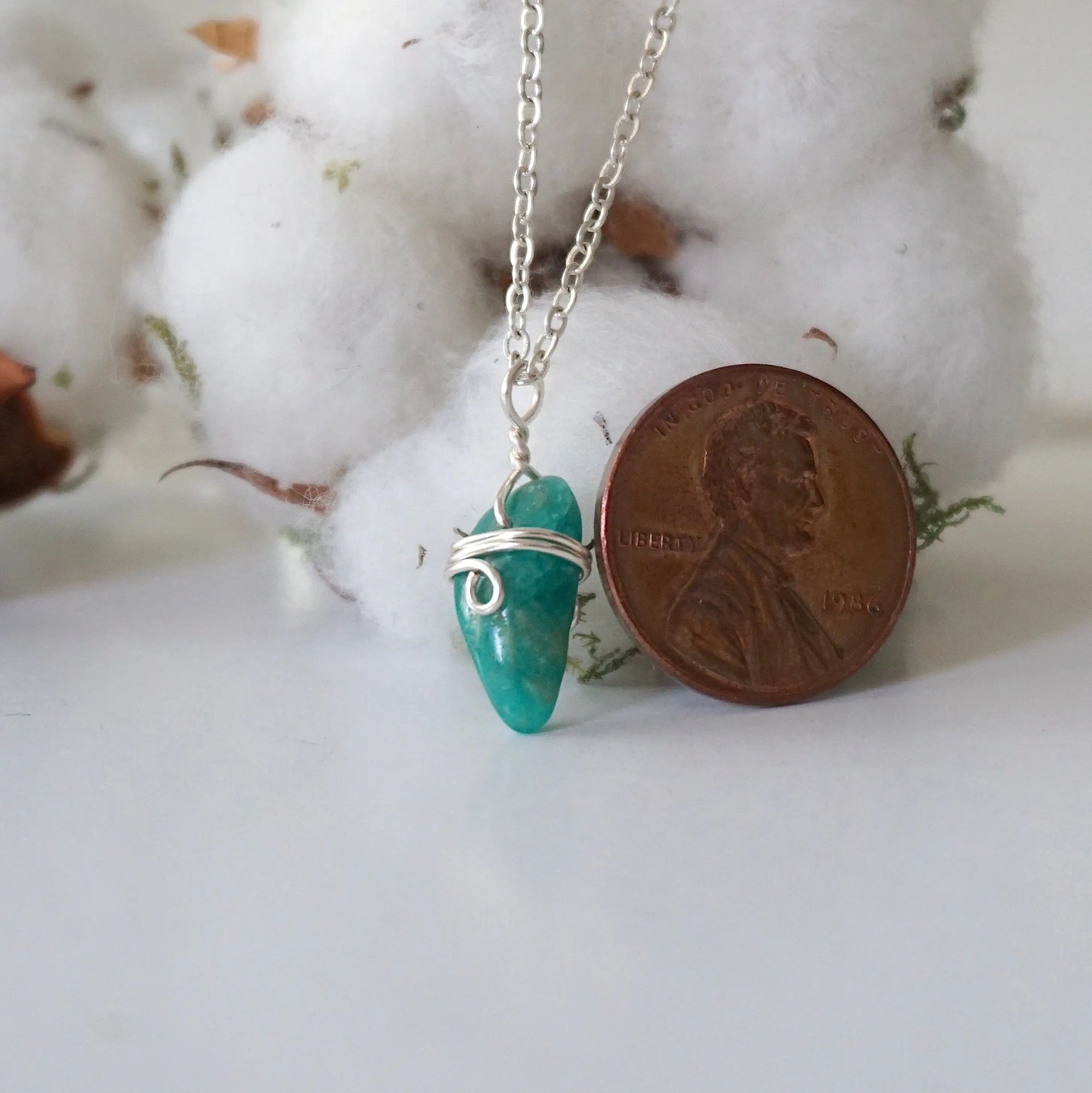 Amazonite Healing Crystal Charm Necklace DesignsbyNatureGems