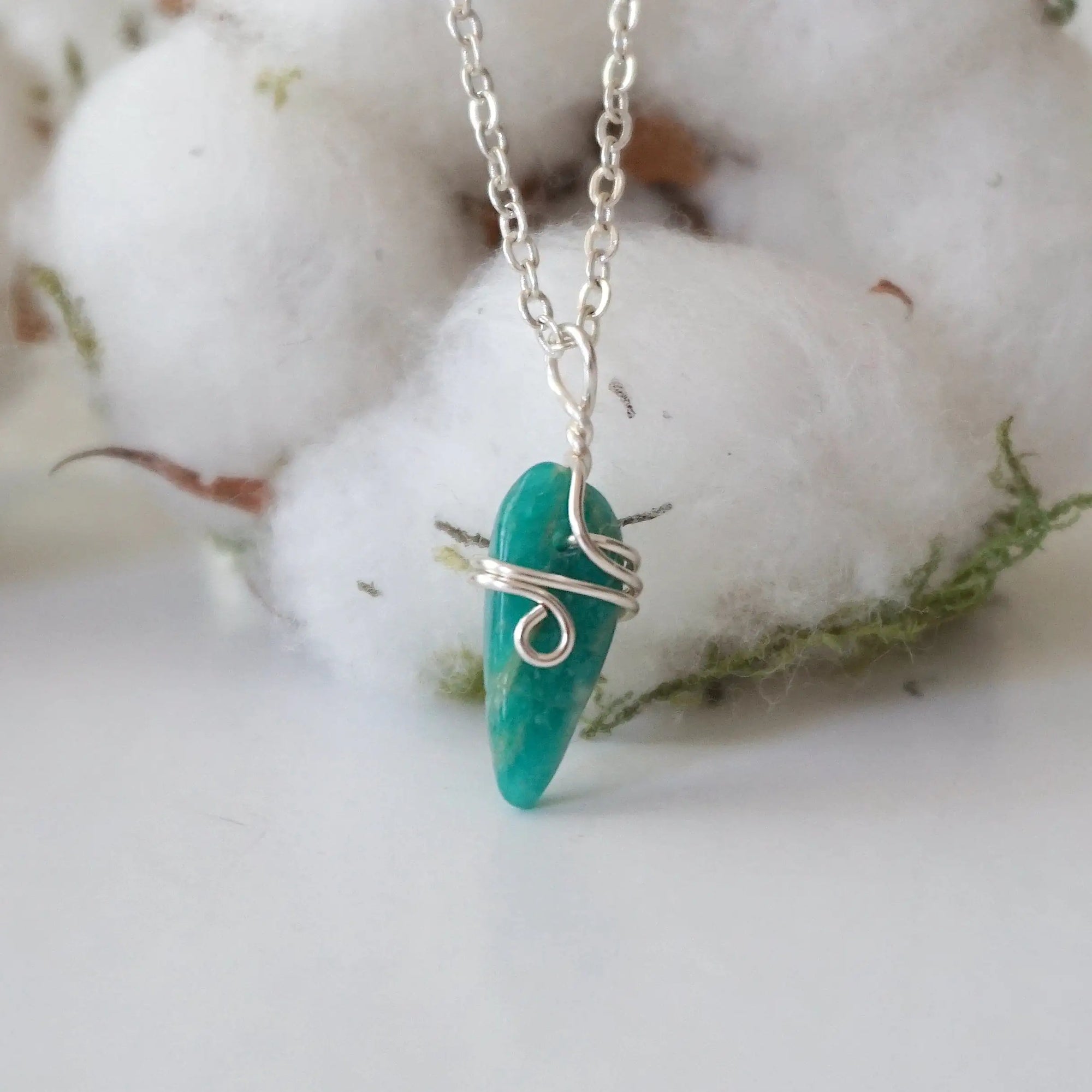 Amazonite Healing Crystal Charm Necklace DesignsbyNatureGems