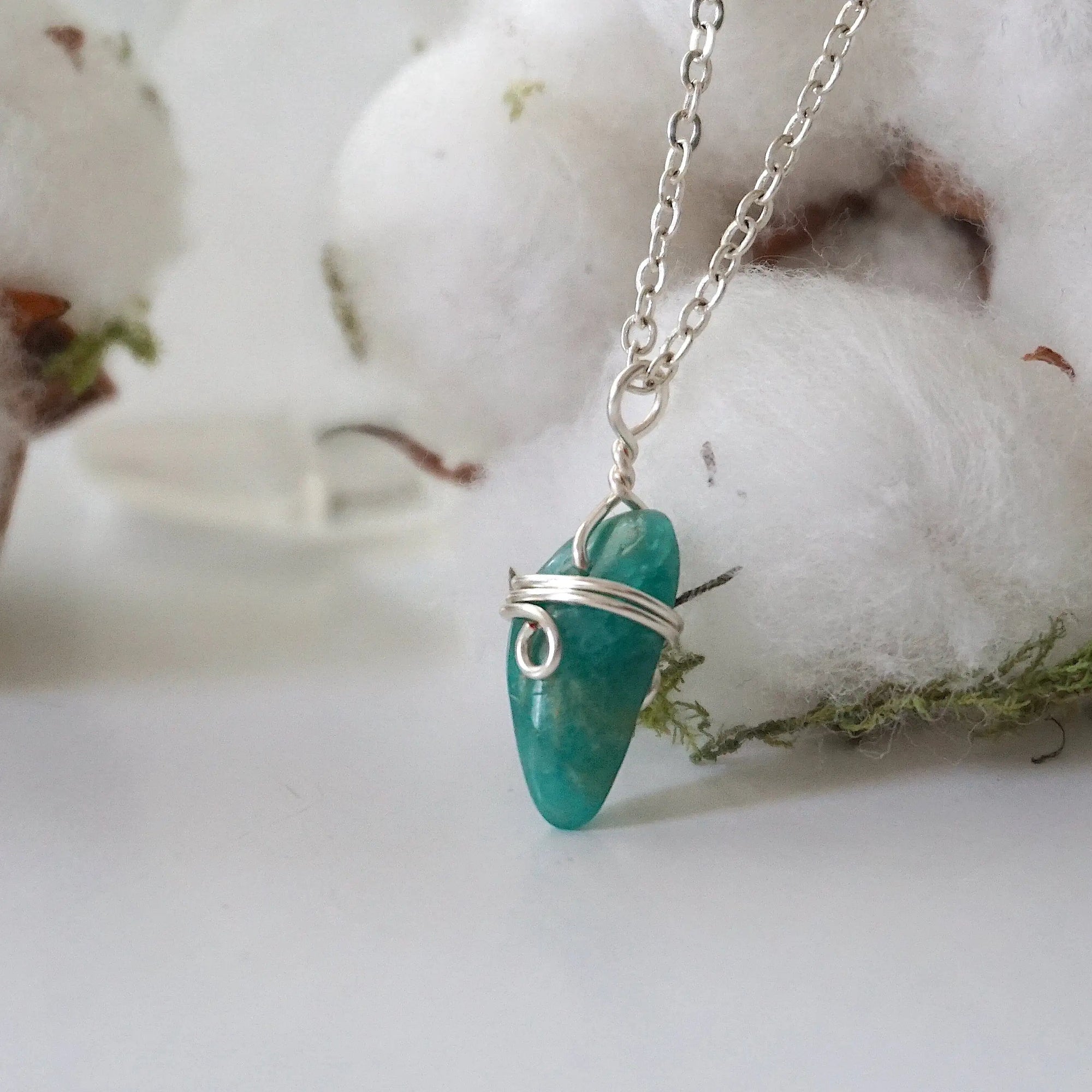Amazonite Healing Crystal Charm Necklace DesignsbyNatureGems
