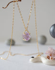 Amethyst 14K Gold Filled Huggie Charm Necklace Designs by Nature Gems