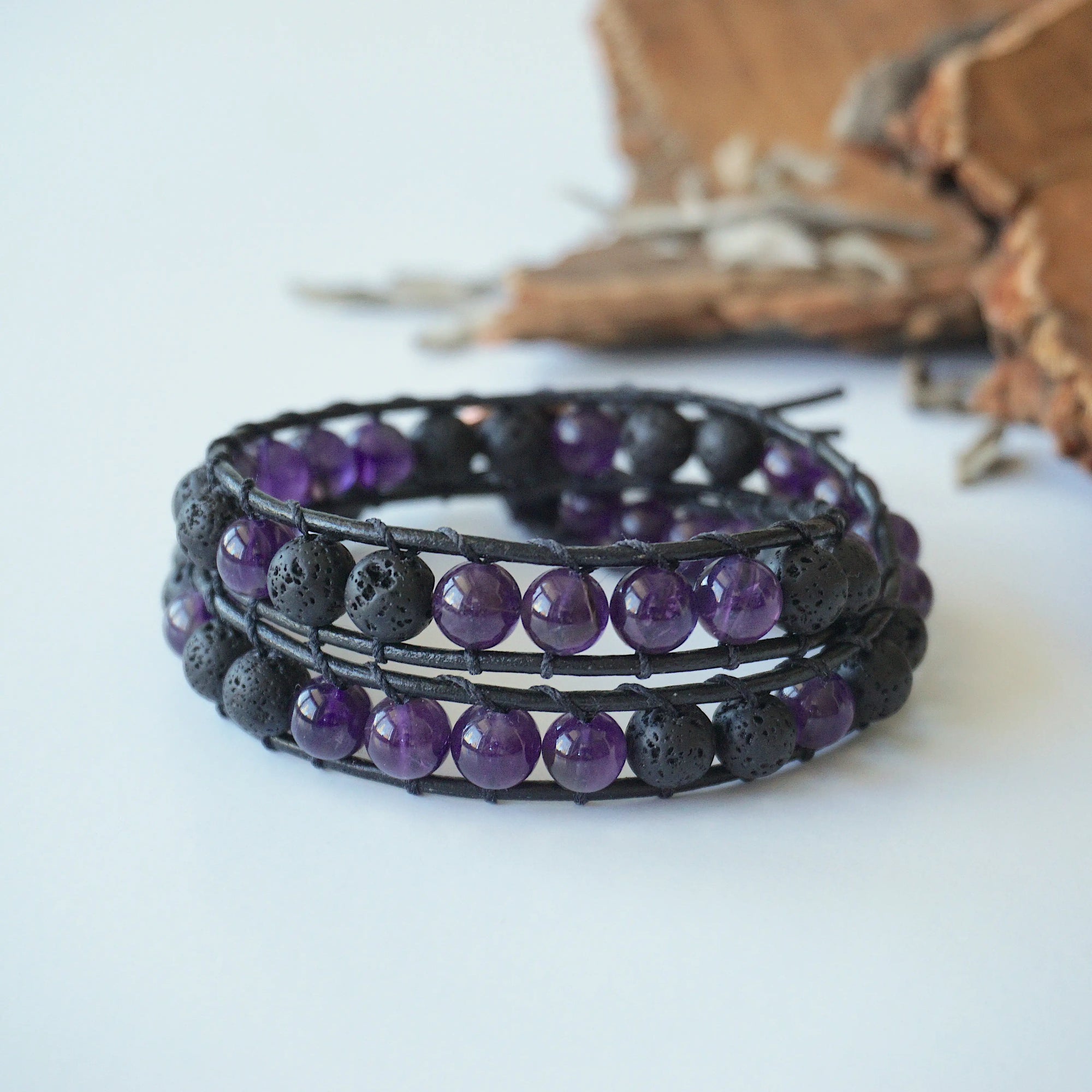 Amethyst Wrap Bracelet - Aromatherapy Designs by Nature Gems