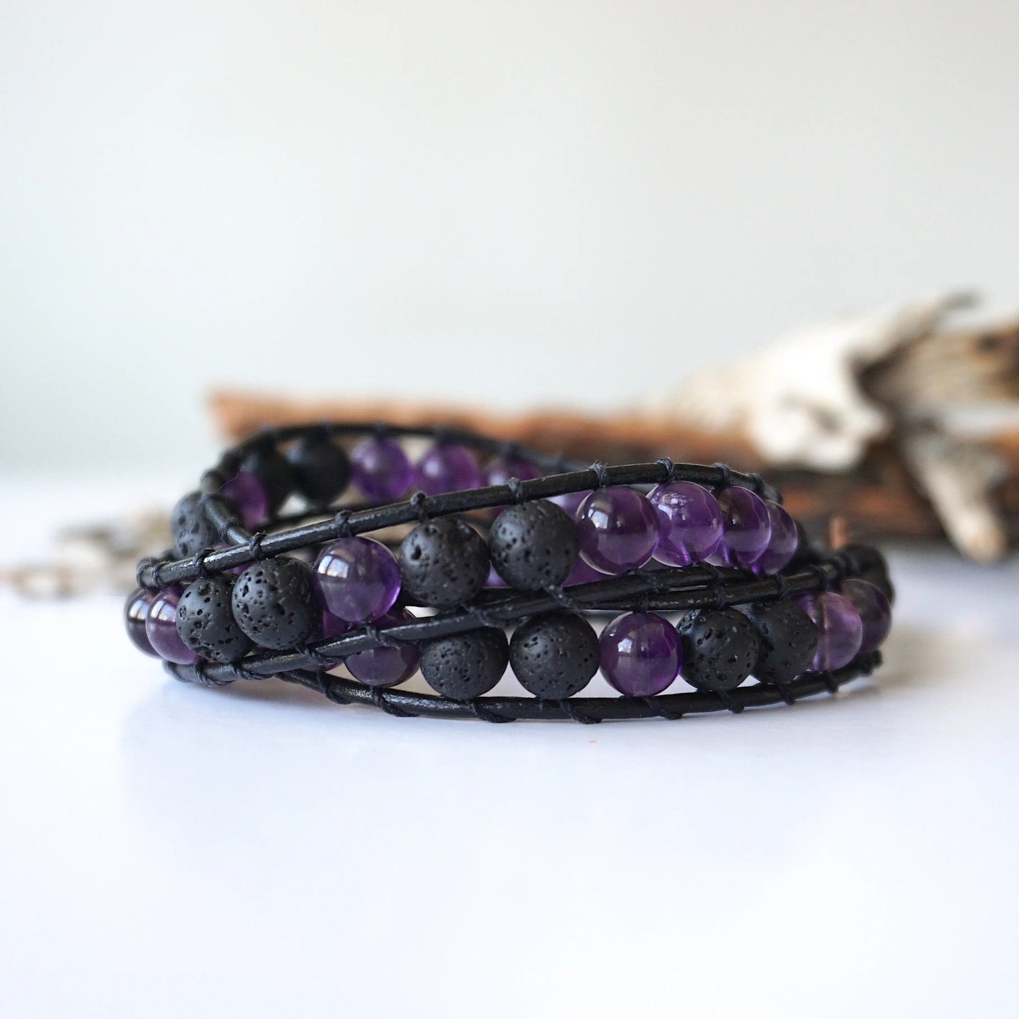 Amethyst Wrap Bracelet - Aromatherapy Designs by Nature Gems