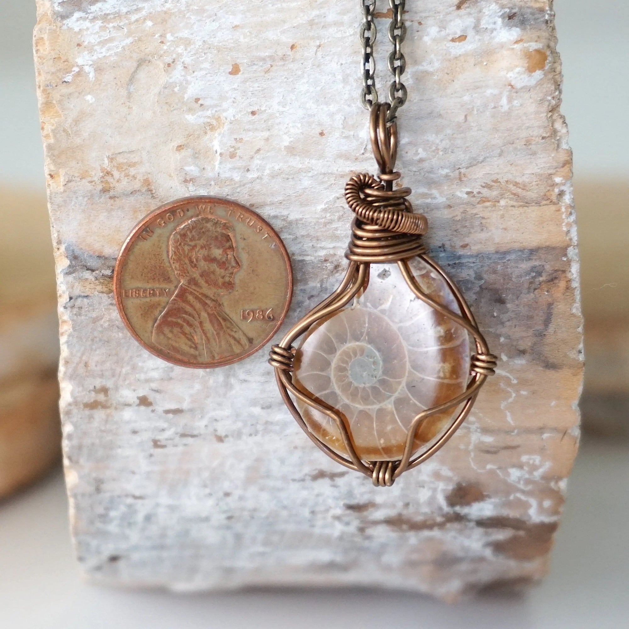 Ammonite Pendant - Antique Bronze DesignsbyNatureGems