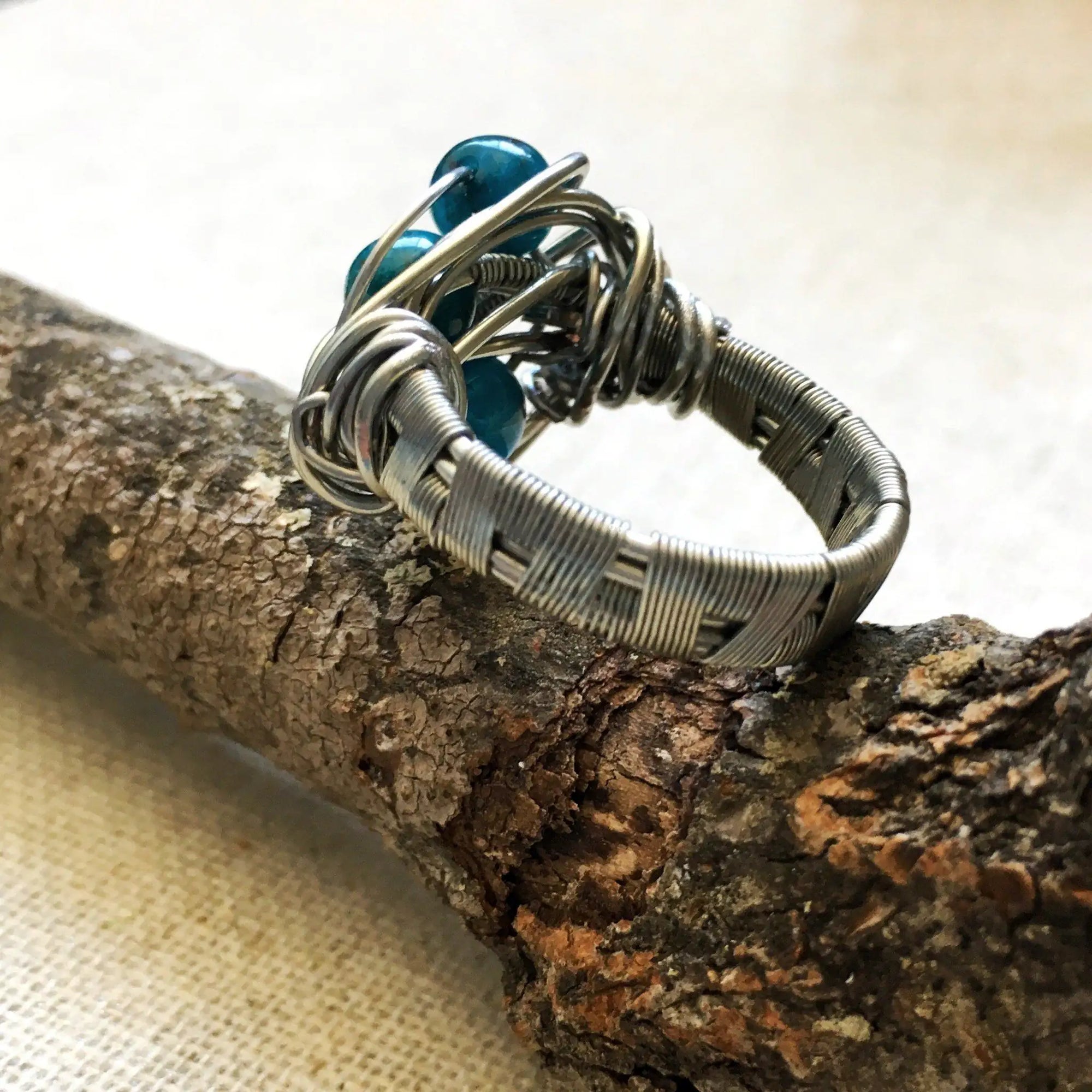 Apatite Healing Crystal Statement Ring DesignsbyNatureGems