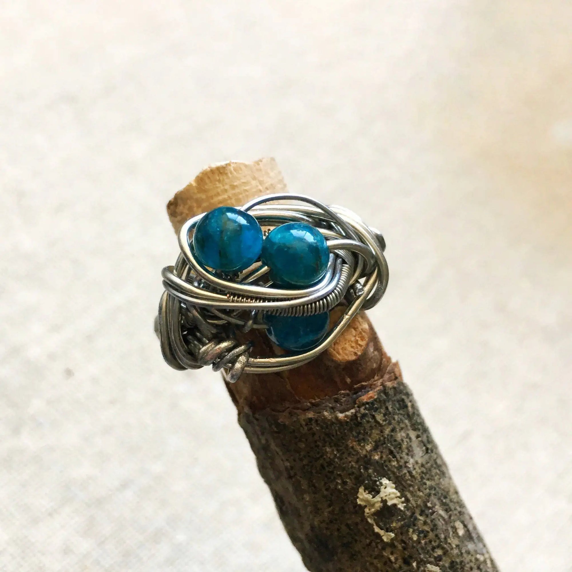 Apatite Healing Crystal Statement Ring DesignsbyNatureGems