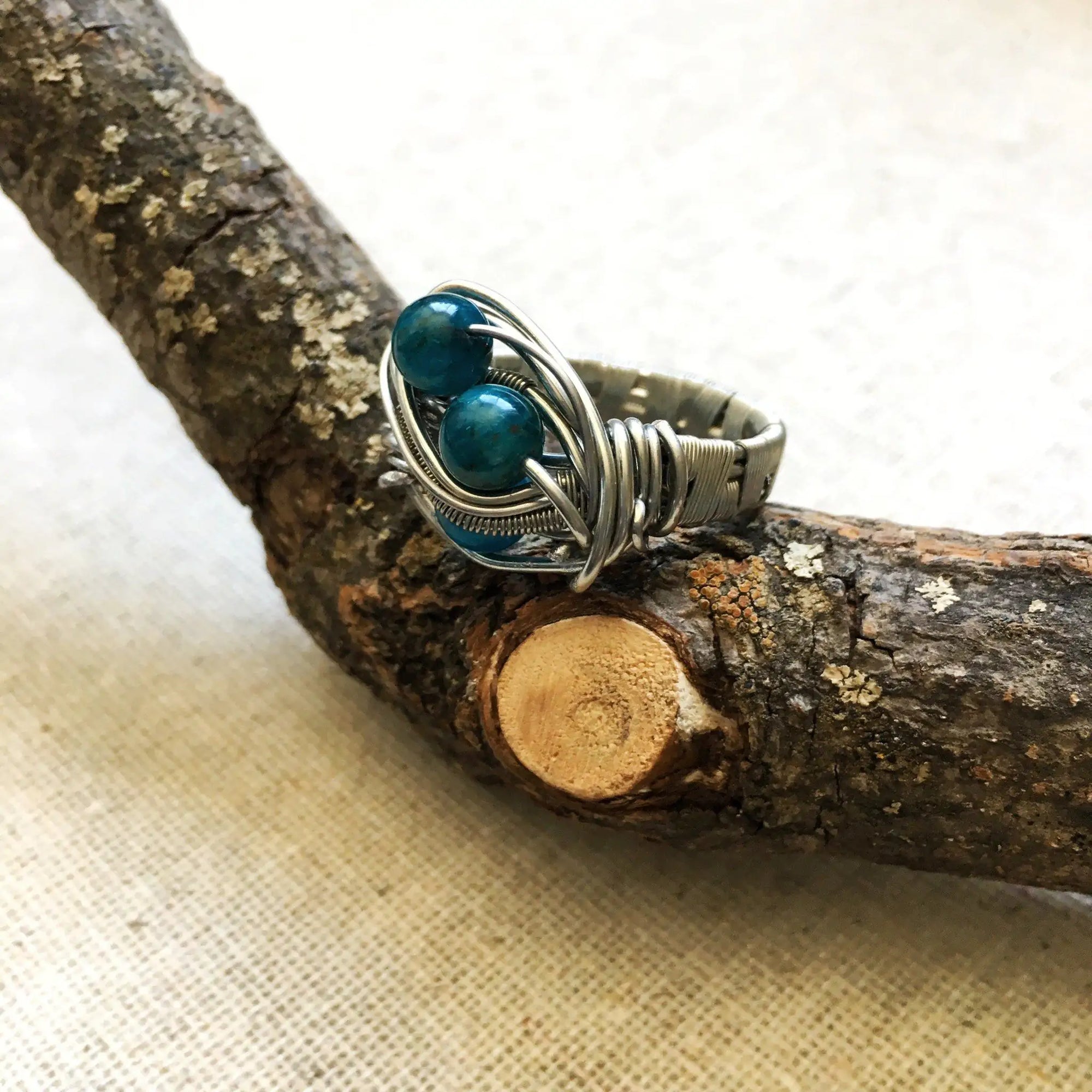 Apatite Healing Crystal Statement Ring DesignsbyNatureGems