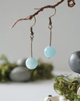 Aquamarine Crystal Drop Earrings in Antique Bronze Designs by Nature Gems