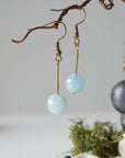 Aquamarine Crystal Drop Earrings in Antique Bronze Designs by Nature Gems