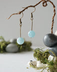 Aquamarine Crystal Drop Earrings in Antique Bronze Designs by Nature Gems