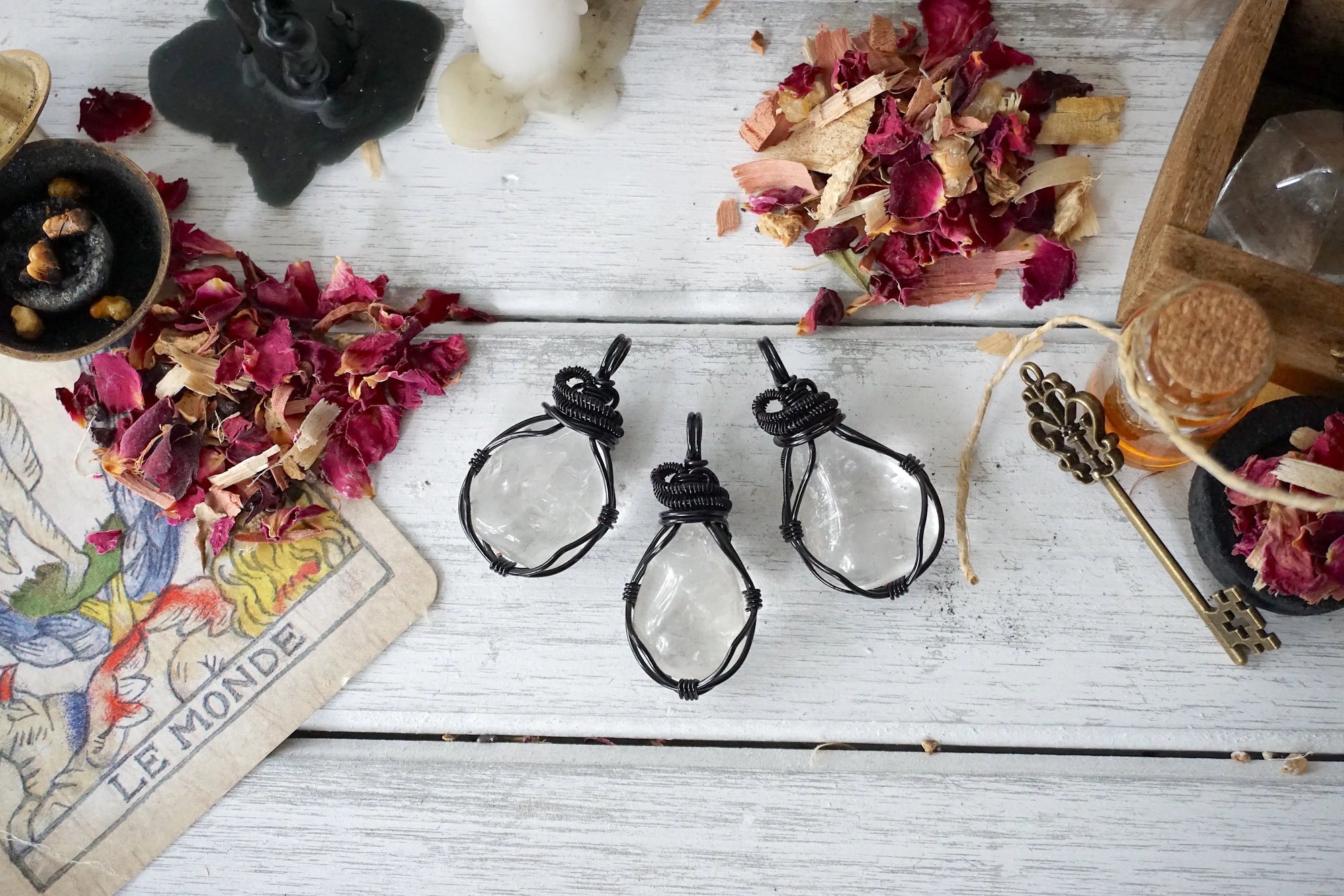 AURA FOUNDATION COLLECTION - Clear Quartz Crystal Necklace Designs by Nature Gems