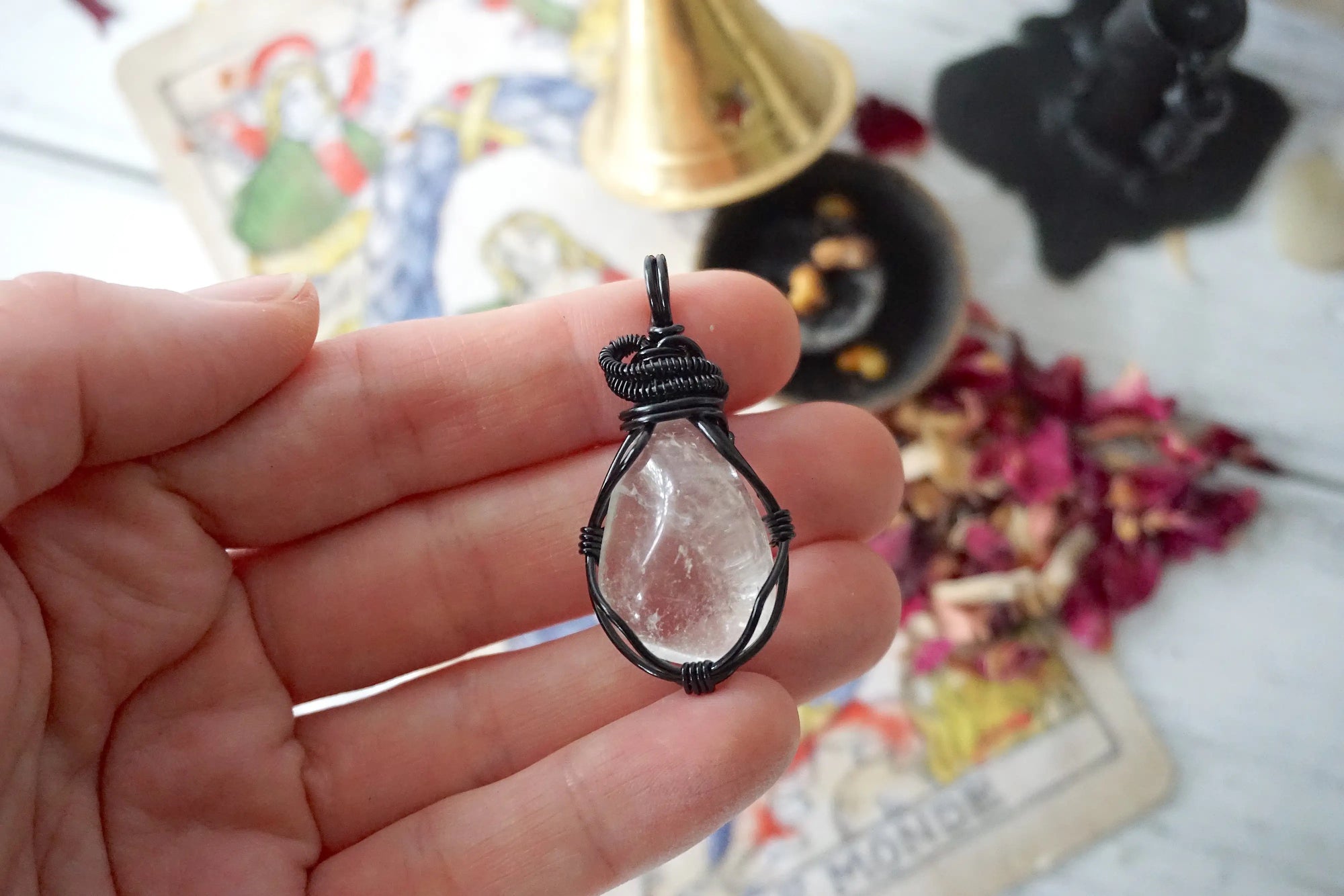 AURA FOUNDATION COLLECTION - Clear Quartz Crystal Necklace Designs by Nature Gems