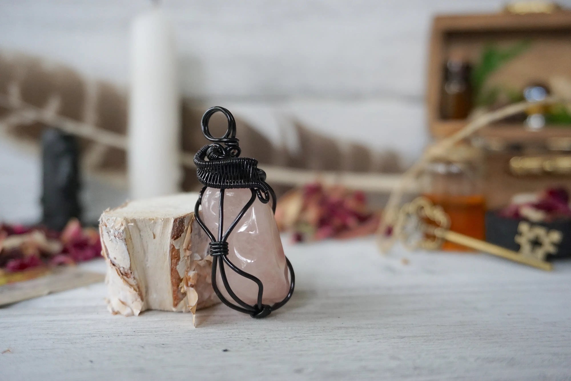 AURA FOUNDATION COLLECTION - Rose Quartz Crystal Necklace Designs by Nature Gems