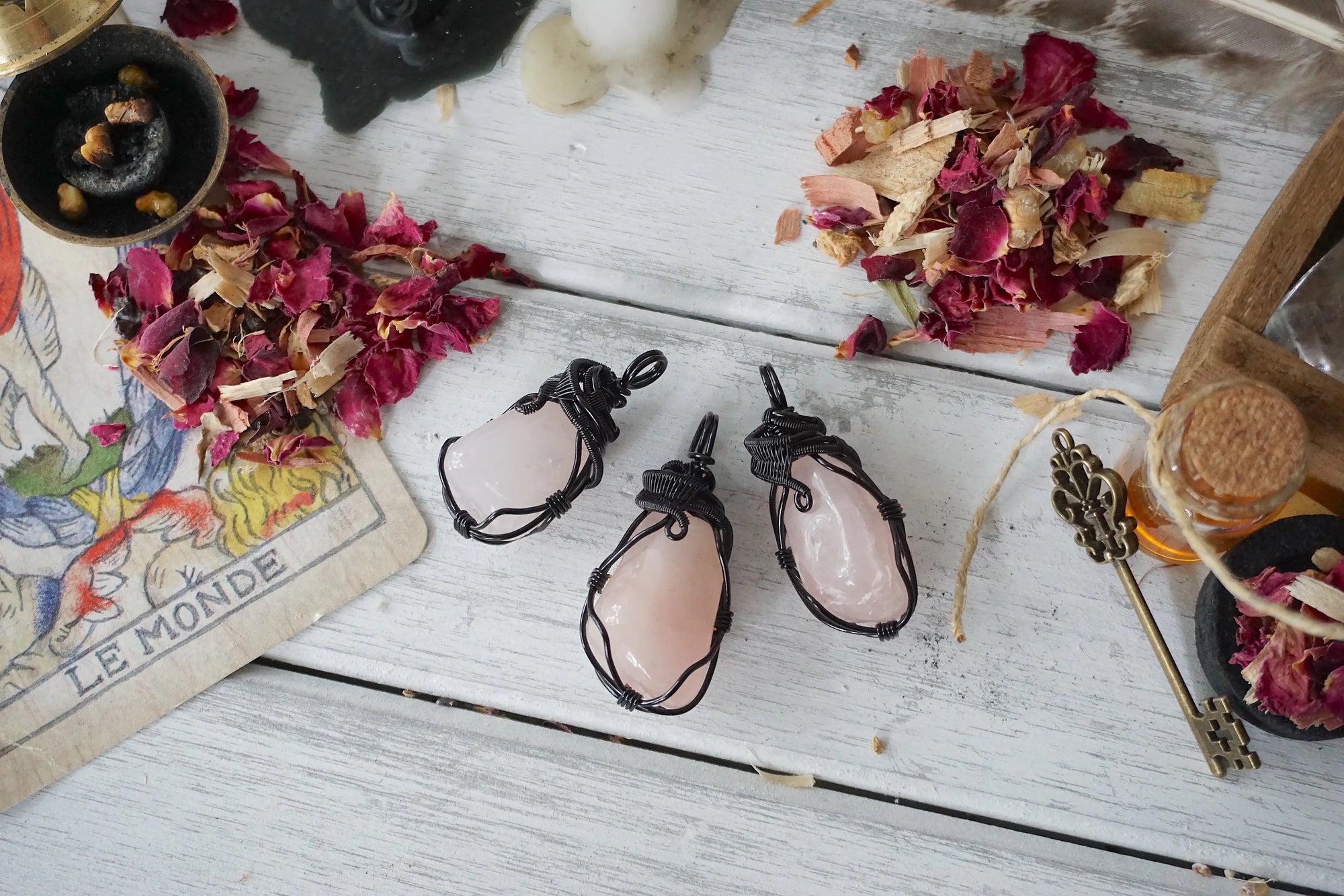 AURA FOUNDATION COLLECTION - Rose Quartz Crystal Necklace Designs by Nature Gems