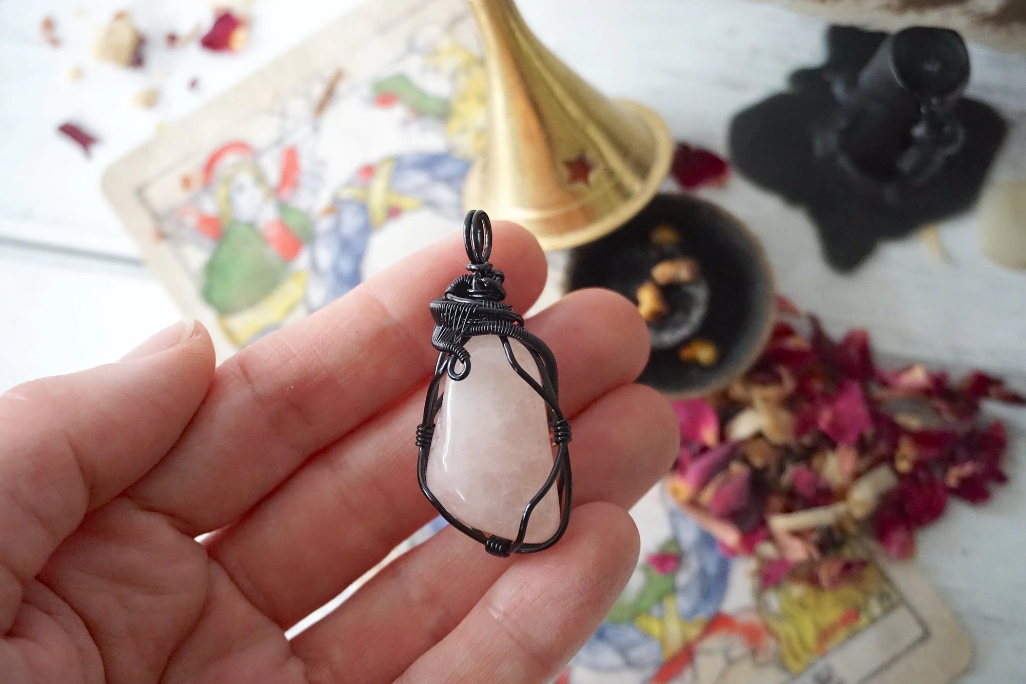 AURA FOUNDATION COLLECTION - Rose Quartz Crystal Necklace Designs by Nature Gems