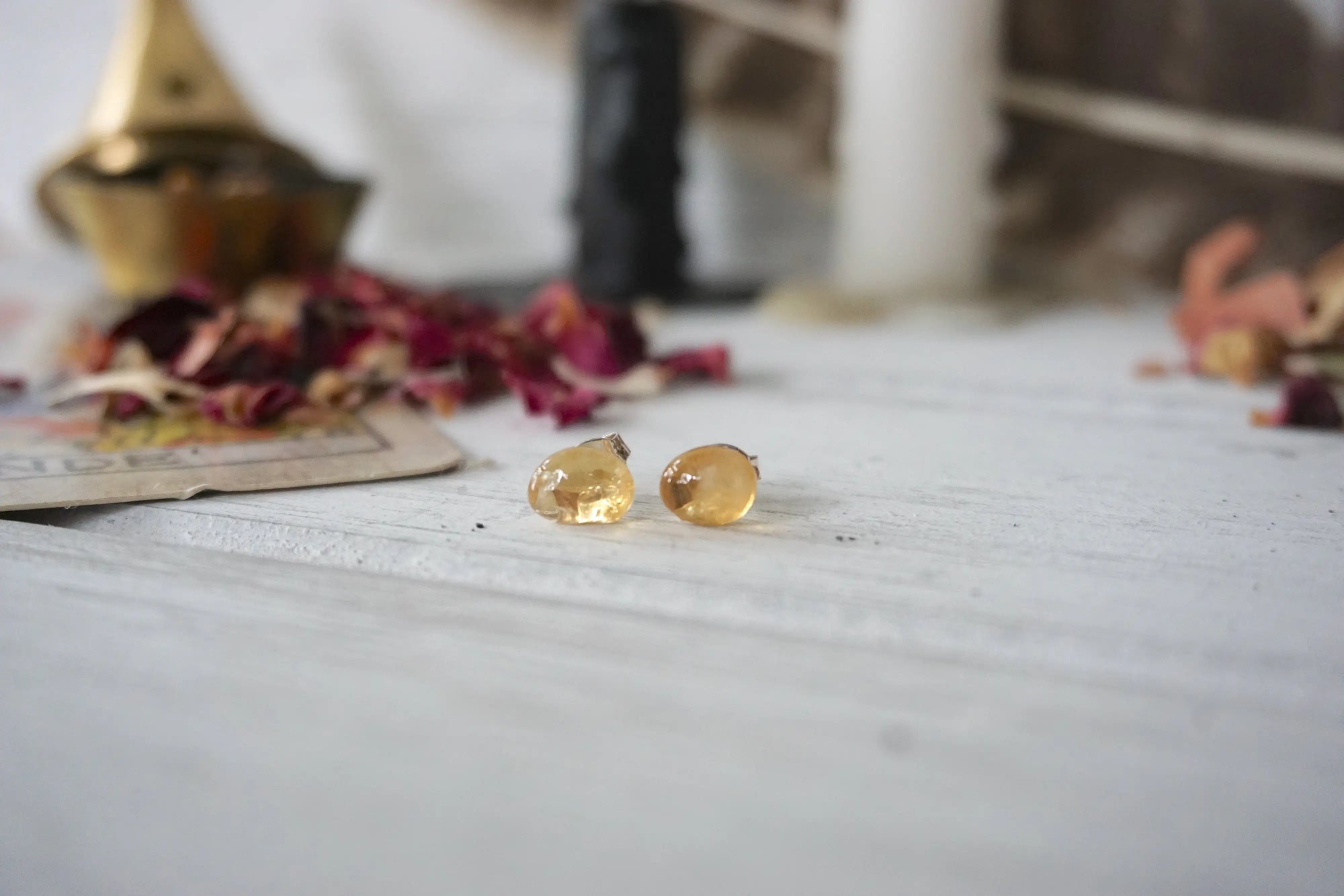 AURA STUD EARRING COLLECTION - Citrine Crystal Earrings Designs by Nature Gems