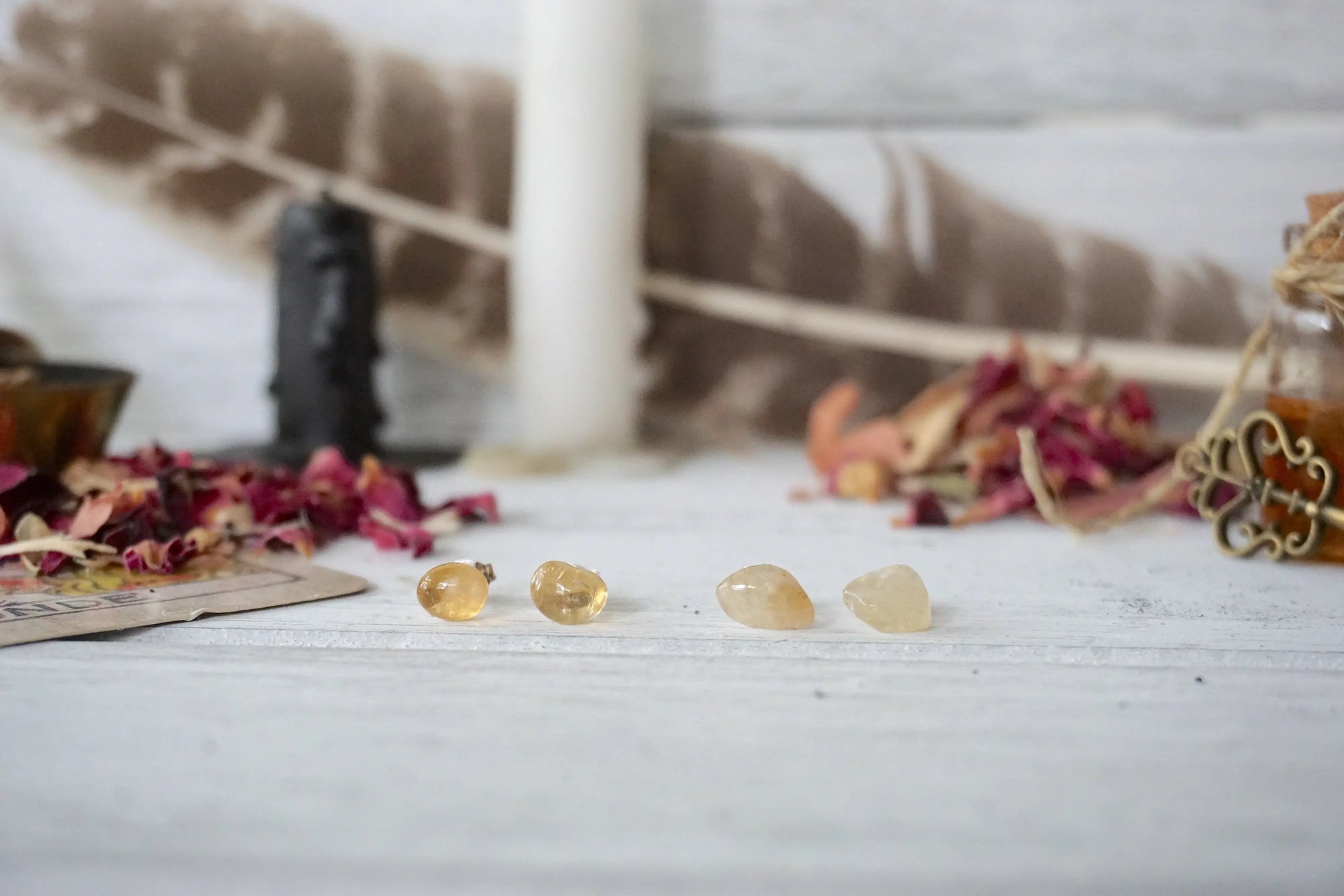 AURA STUD EARRING COLLECTION - Citrine Crystal Earrings Designs by Nature Gems