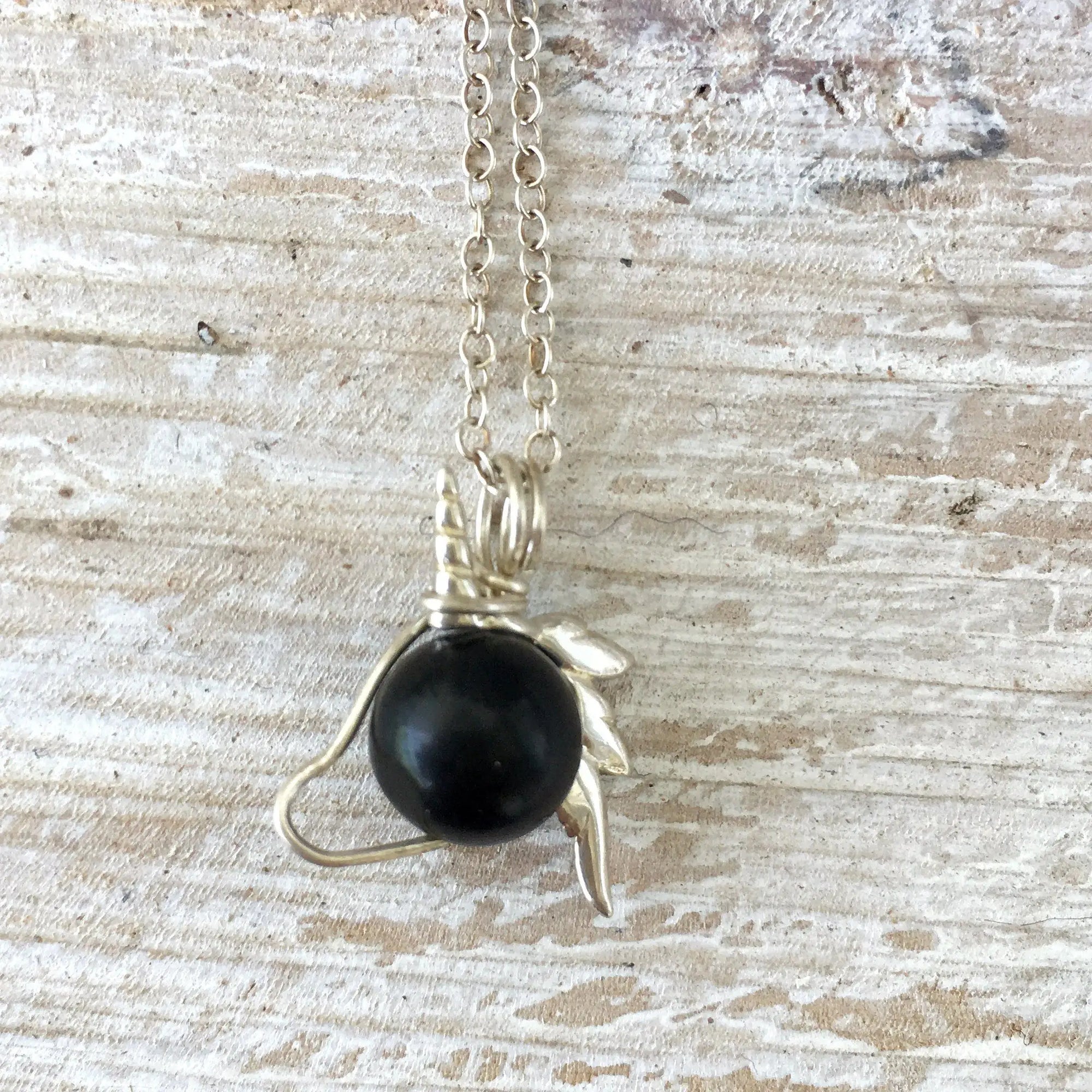 Black Obsidian Unicorn Charm Necklace – Italian Sterling Silver DesignsbyNatureGems