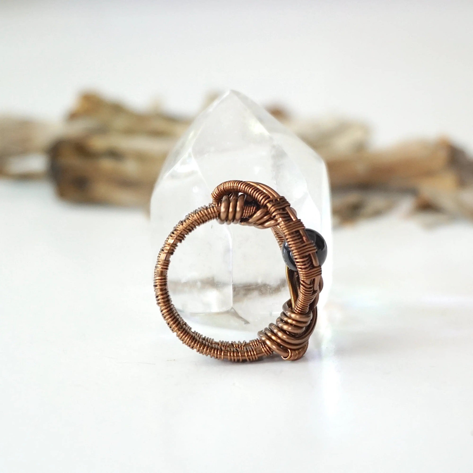 Black Tourmaline Ring-Antique Bronze Designs by Nature Gems