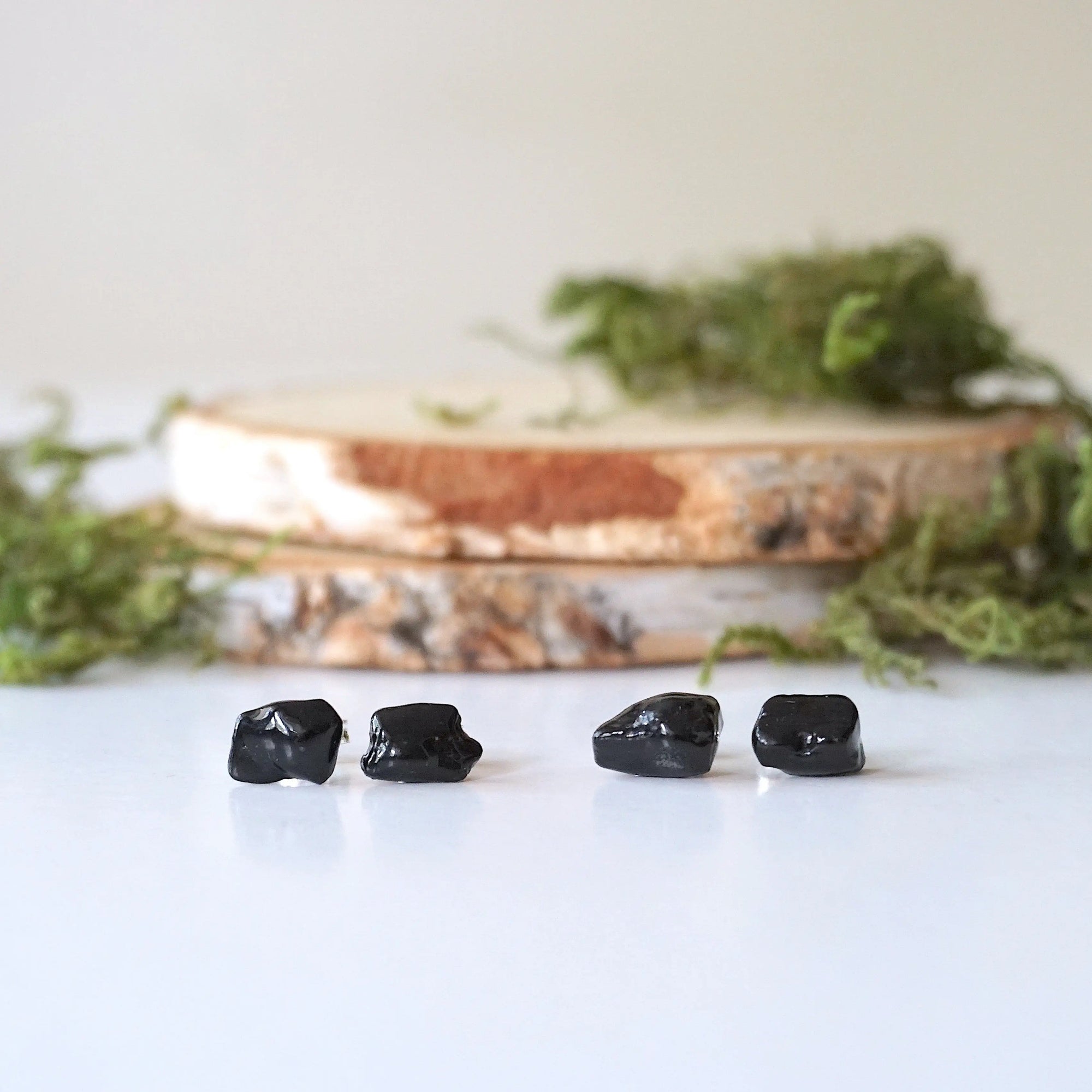 Black Tourmaline Stud Earrings DesignsbyNatureGems