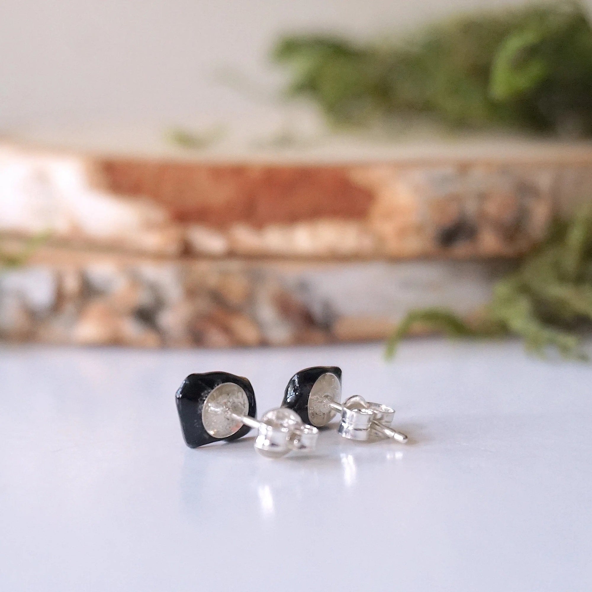 Black Tourmaline Stud Earrings DesignsbyNatureGems