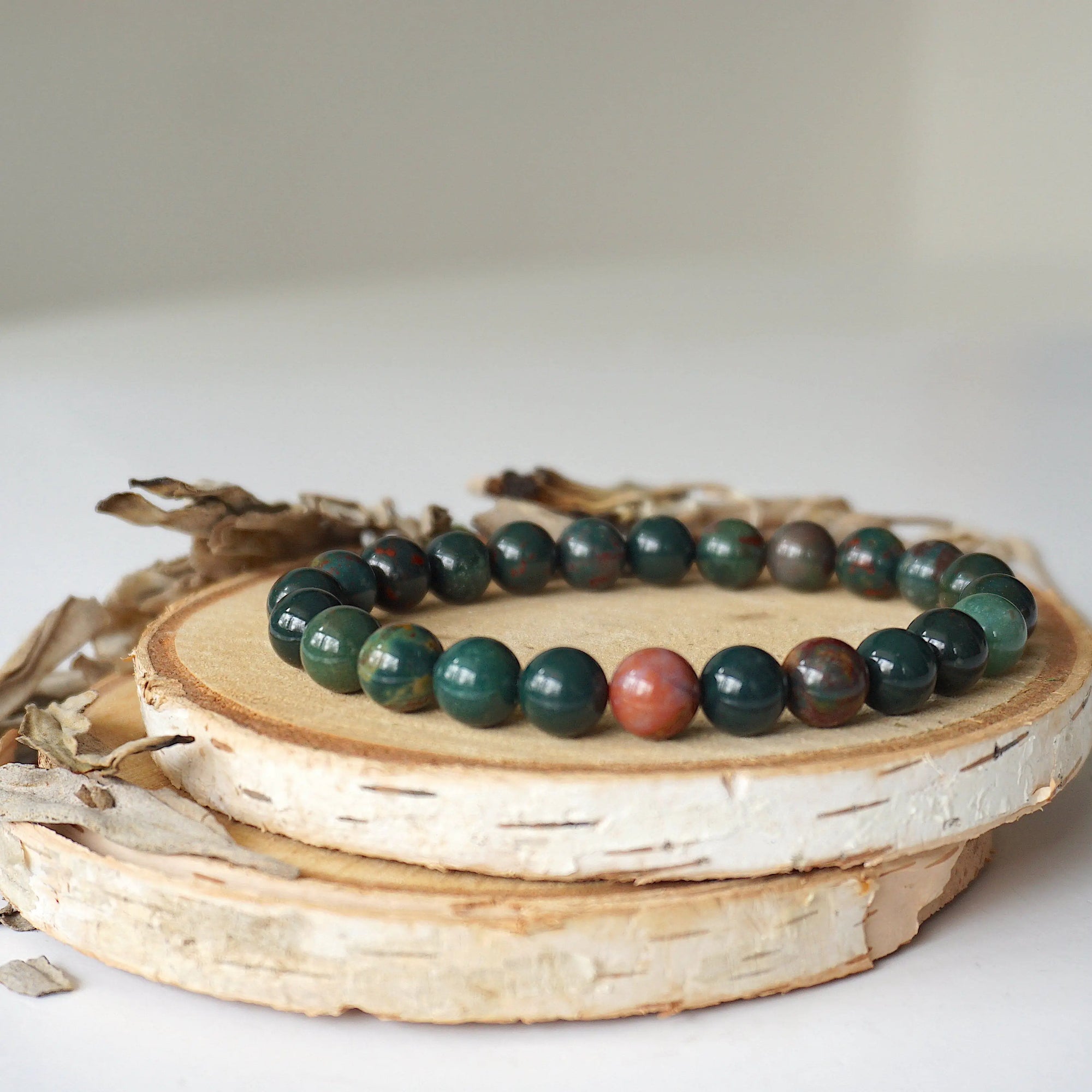 Bloodstone Healing Crystal - Mala Bracelet DesignsbyNatureGems