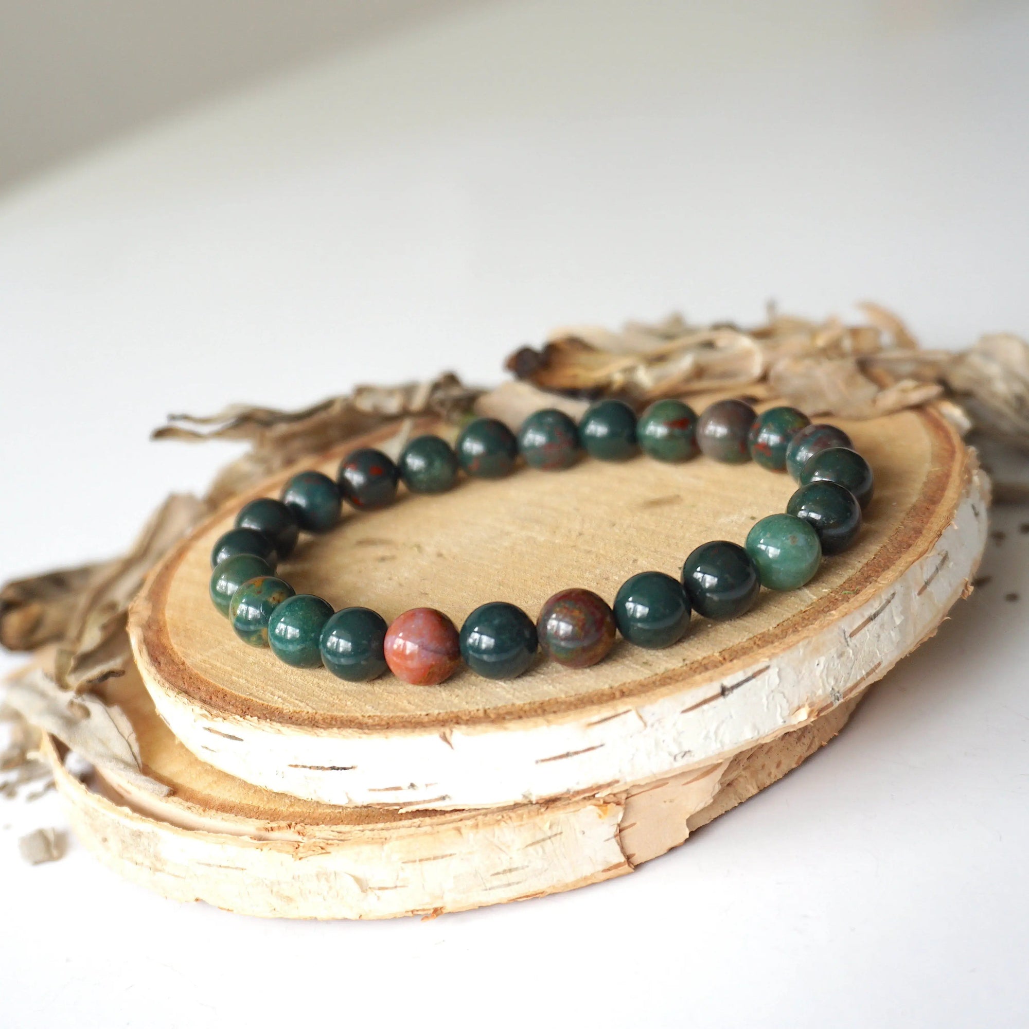 Bloodstone Healing Crystal - Mala Bracelet DesignsbyNatureGems