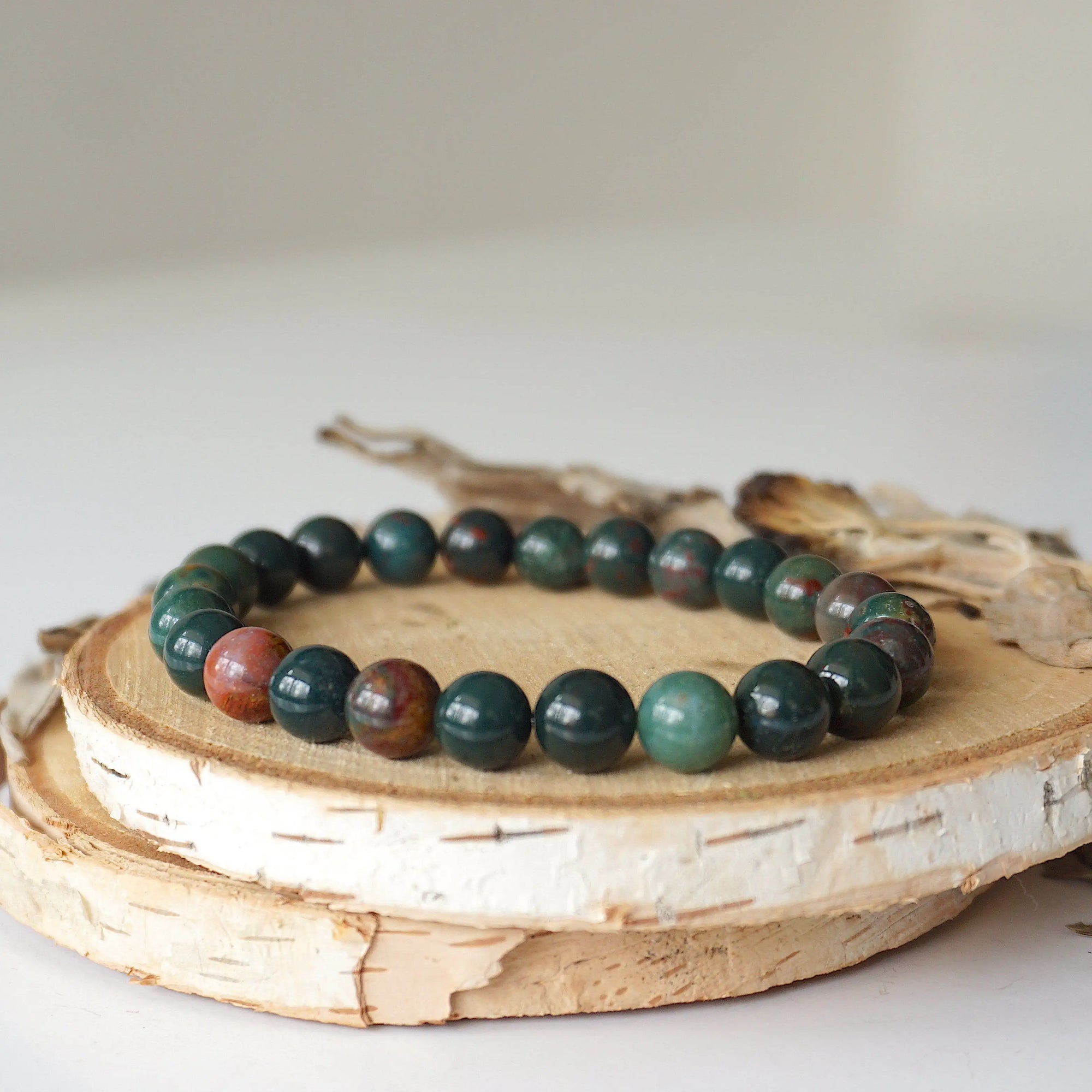 Bloodstone Healing Crystal - Mala Bracelet DesignsbyNatureGems