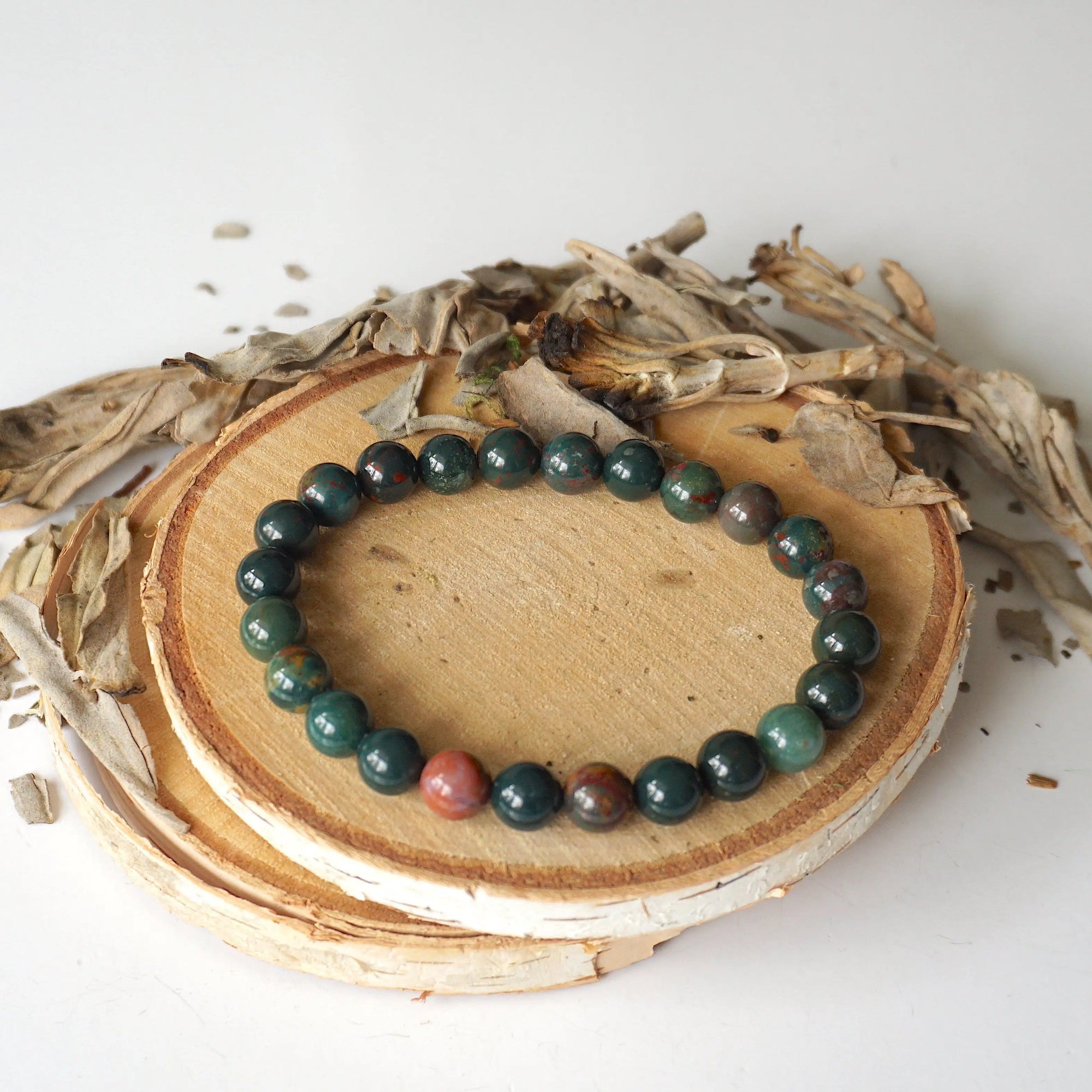 Bloodstone Healing Crystal - Mala Bracelet DesignsbyNatureGems