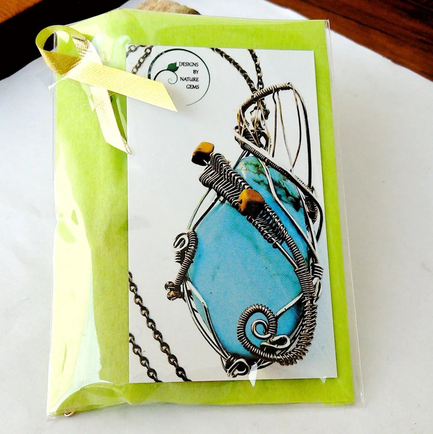 Blue Amazonite Healing Crystal Statement Ring in Antique Bronze DesignsbyNatureGems