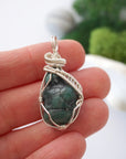 CHECK INFO Emerald Necklace - Silver Plated Pendant Designs by Nature Gems