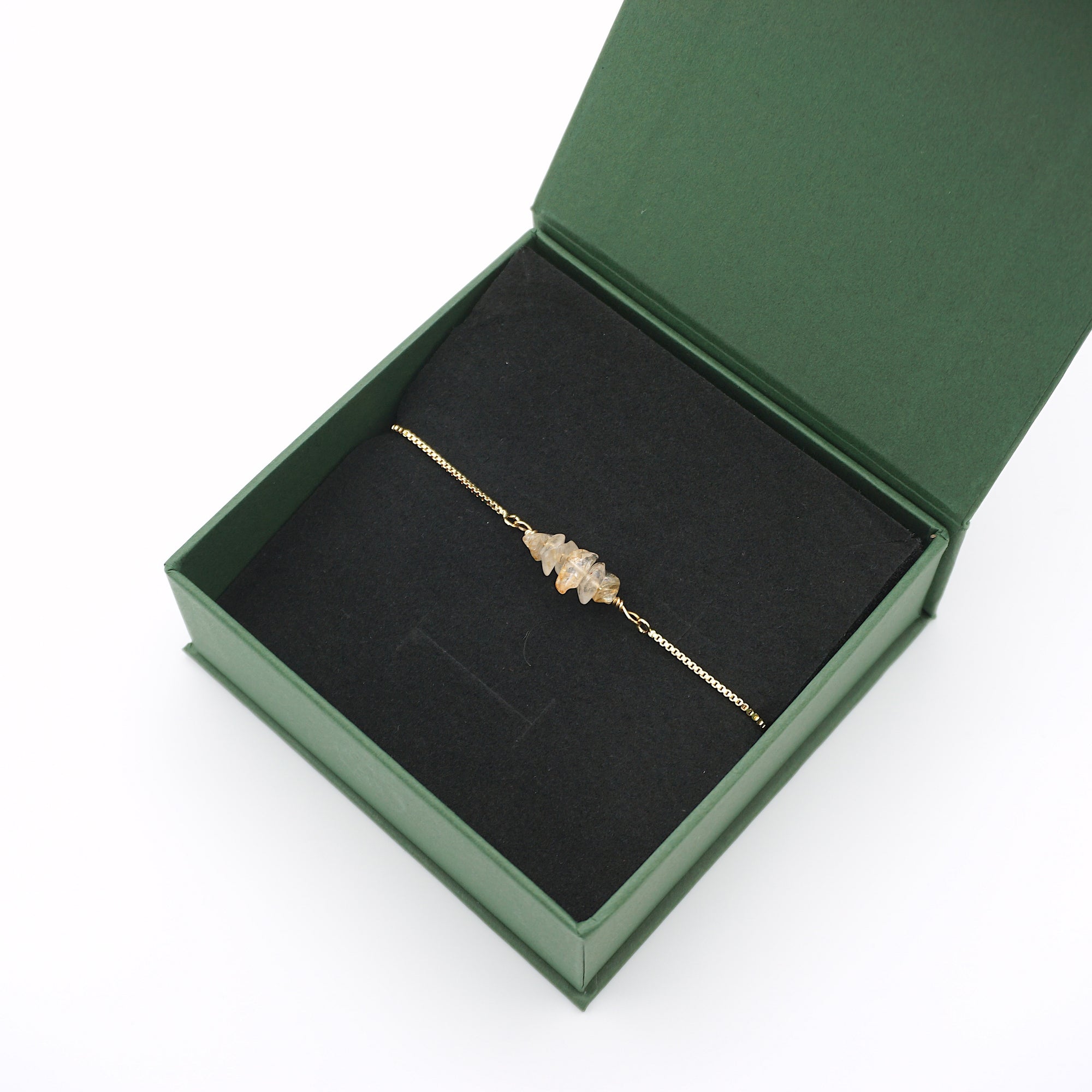 Natural citrine slider bracelet in elegant gift box ready for gifting - November birthstone jewelry by Designs by Nature Gems