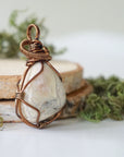 Common Opal Pendant Necklace - Antique Brass Designs by Nature Gems