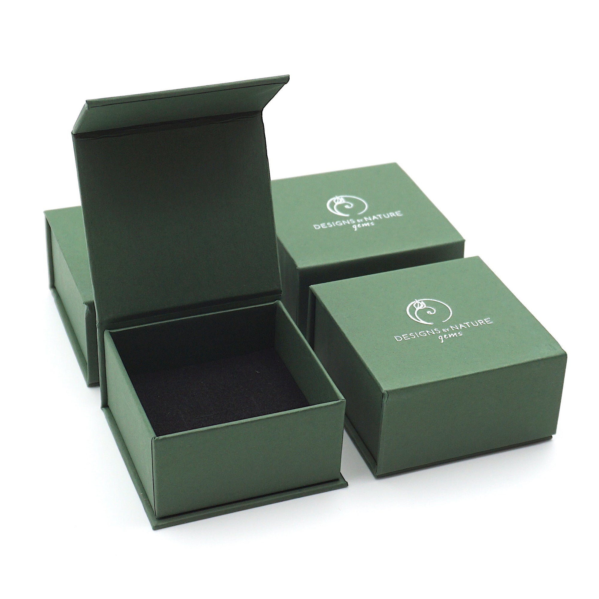 Branded Designs by Nature Gems jewelry box for aquamarine necklace, artisan wire wrapped, soft silver finish