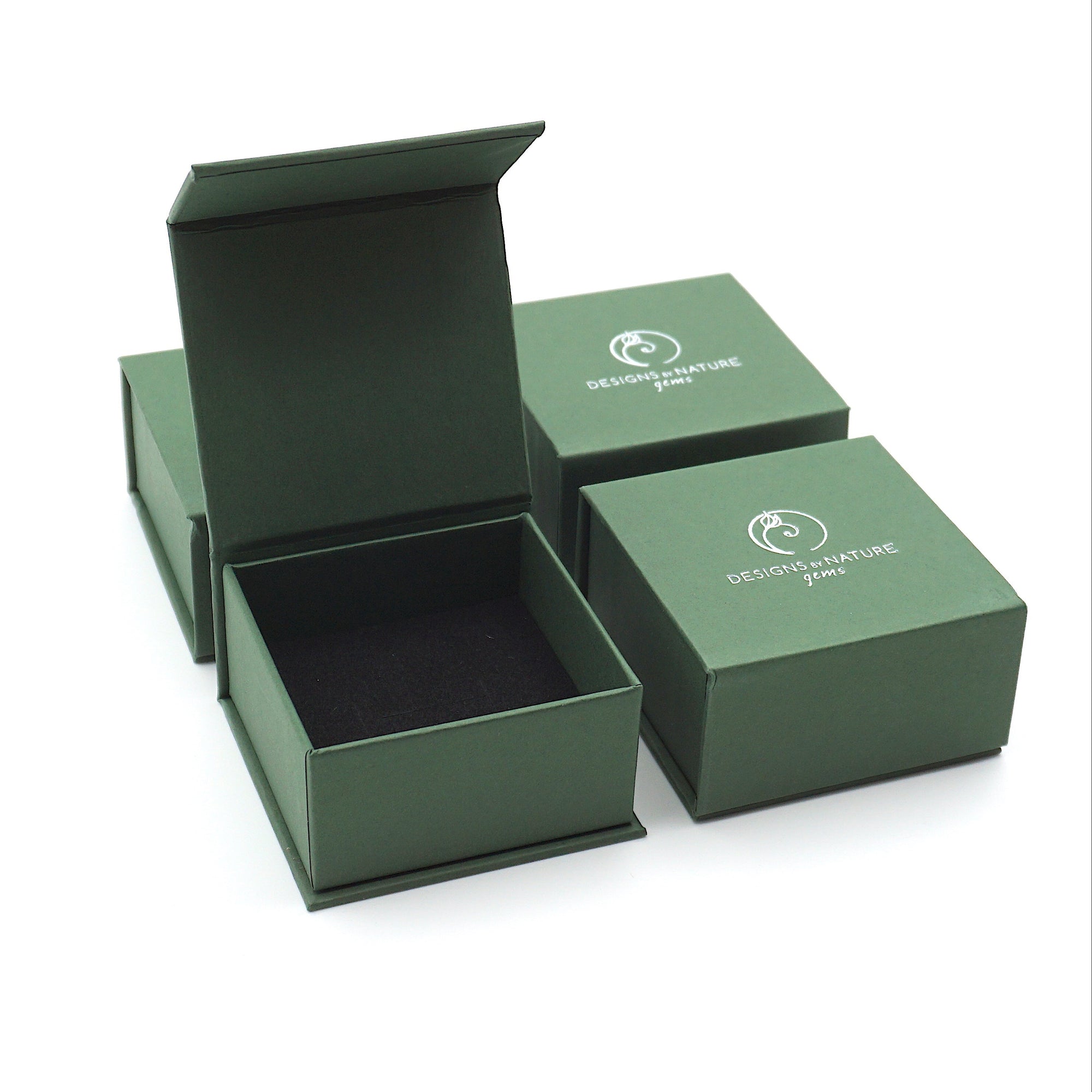 Branded Designs by Nature Gems jewelry box for minimalist aquamarine ring, luxury handcrafted gift packaging