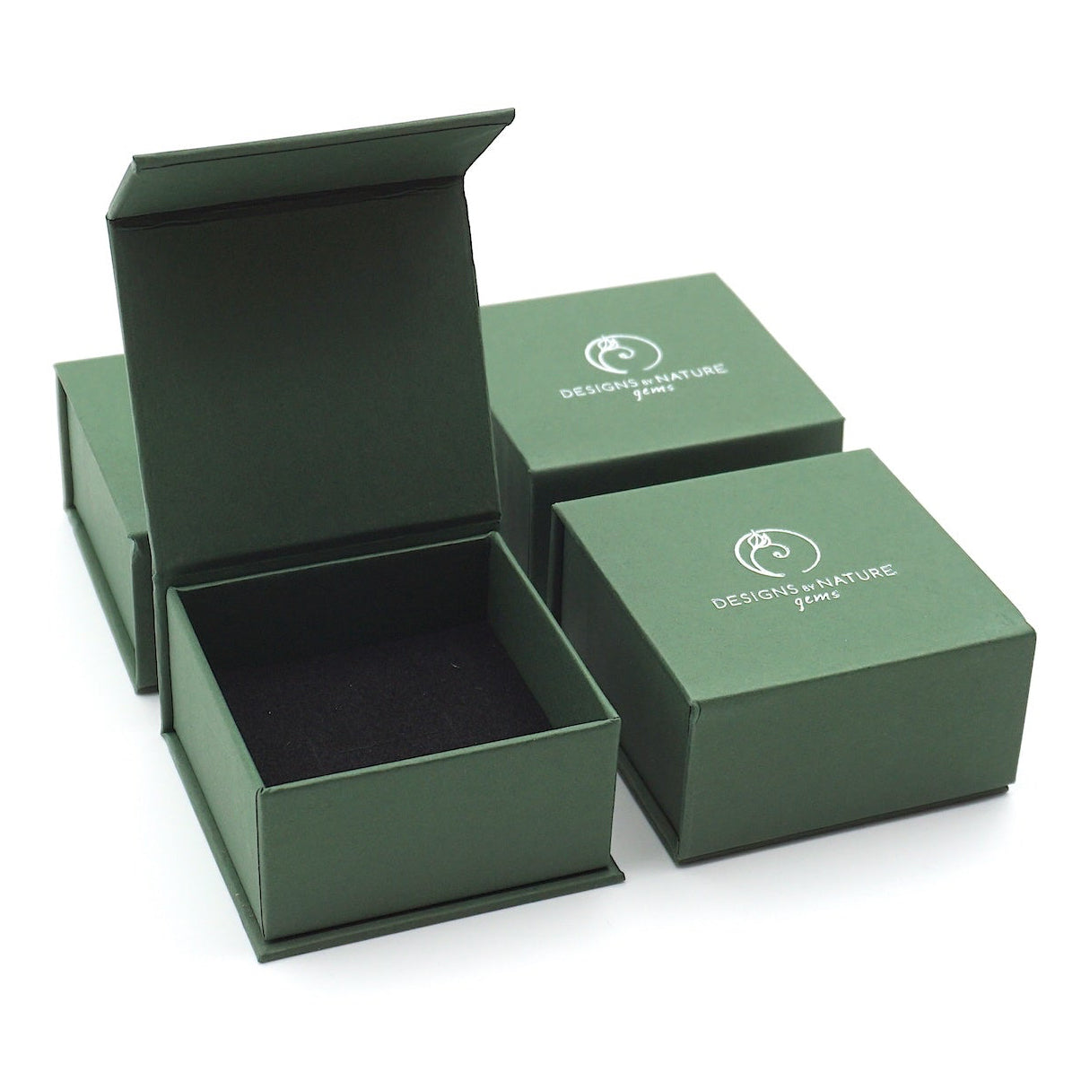 Men's natural sapphire ring in antiqued 925 sterling silver presented in a Designs by Nature Gems branded jewelry box — ready for gifting