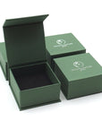Branded Designs by Nature Gems jewelry box for minimalist aquamarine necklace in gold, luxury handcrafted gift packaging